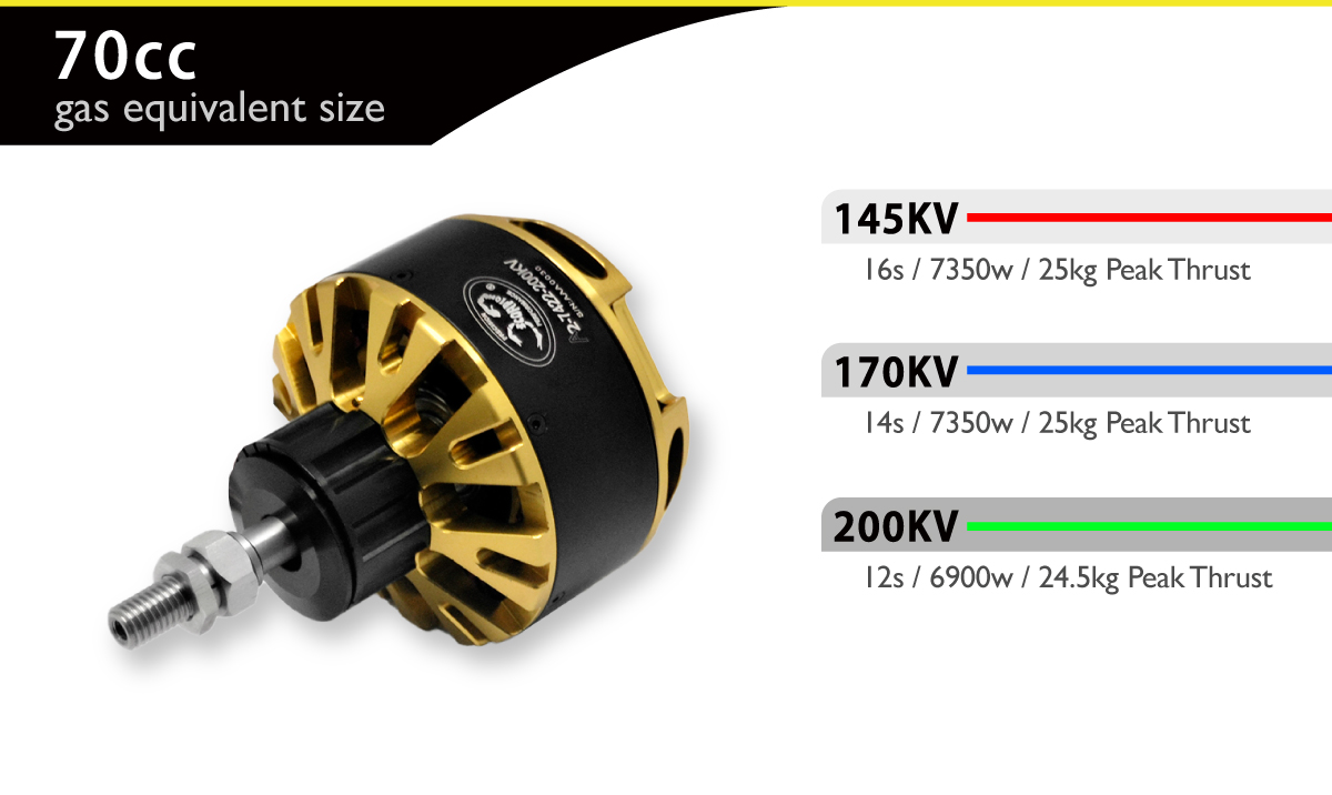 Scorpion A2-7422-200kv (70cc / 6900w / 12s) features